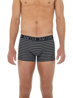 Lot de 2 boxers classiques en coton noirs à rayures avec le nom de la marque