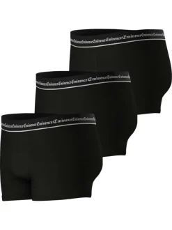 Lot de 3 boxers classiques en coton noirs unis avec le nom de la marque