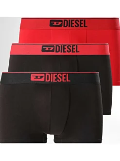 Lot de 3 boxers classiques en coton noirs unis avec le nom de la marque