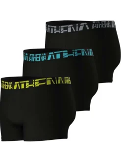 Lot de 3 boxers classiques en coton noirs unis avec le nom de la marque