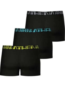 Lot de 3 boxers classiques en coton noirs unis avec le nom de la marque