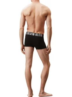 Lot de 3 boxers classiques en coton noirs unis avec le nom de la marque
