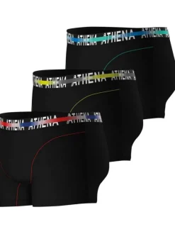 Lot de 3 Boxers classiques en coton noirs unis avec taille élastiquée