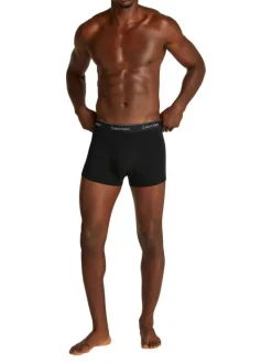 Lot de 3 boxers classiques en coton noirs unis avec une ceinture élastiquée