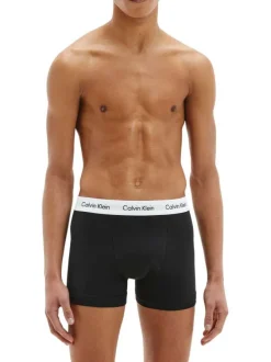 Lot de 3 Boxers classiques en coton noirs unis avec une coupe fermée