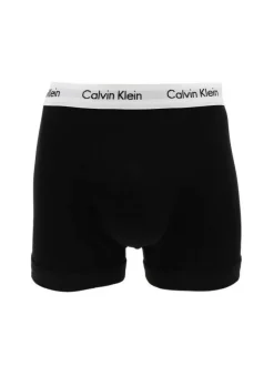 Lot de 3 Boxers classiques en coton noirs unis avec une coupe fermée
