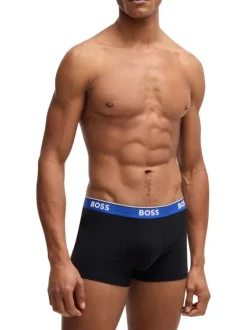 Lot de 3 boxers classiques en coton noirs unis avec une coupe fermée