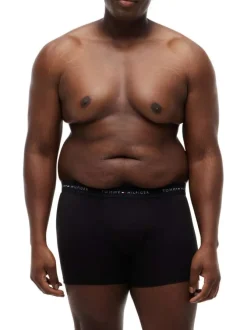 Lot de 3 boxers classiques en coton noirs unis avec une taille élastiquée