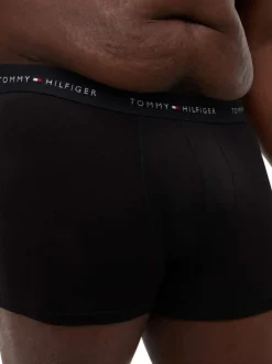 Lot de 3 boxers classiques en coton noirs unis avec une taille élastiquée