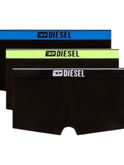Lot de 3 boxers classiques en coton noirs unis à ceinture différentes