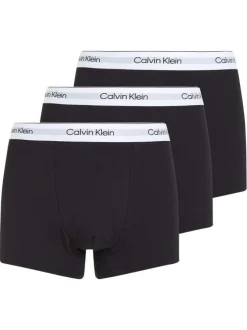 Lot de 3 boxers classiques en coton noirs unis à ceinture élastiquée blanche