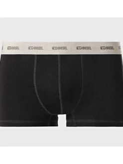 Lot de 3 boxers classiques en coton noirs unis à ceintures multicolores