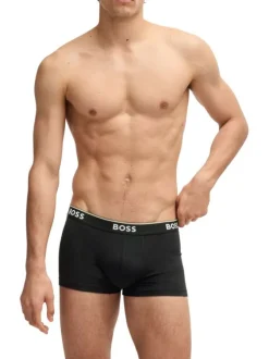 Lot de 3 boxers classiques en coton noirs unis à coupes fermées
