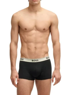 Lot de 3 boxers classiques en coton noirs unis à coupes fermées