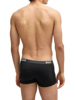 Lot de 3 boxers classiques en coton noirs unis à coupes fermées