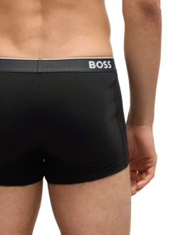 Lot de 3 boxers classiques en coton noirs unis à coupes fermées
