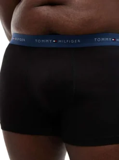 Lot de 3 boxers classiques en coton noirs unis dotés d'une taille élastiquée