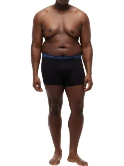 Lot de 3 boxers classiques en coton noirs unis dotés d'une taille élastiquée