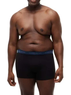 Lot de 3 boxers classiques en coton noirs unis dotés d'une taille élastiquée