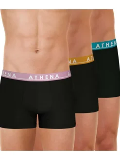 Lot de 3 boxers classiques en coton noirs unis et à coupe fermée