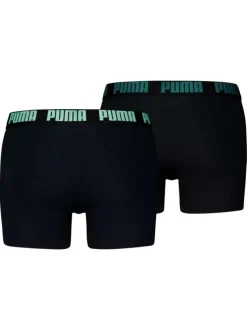 Lot de 2 boxers classiques en coton noirs unis pourvus d'une taille élastiquée