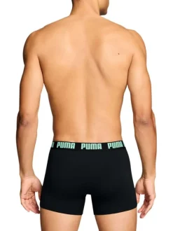 Lot de 2 boxers classiques en coton noirs unis pourvus d'une taille élastiquée