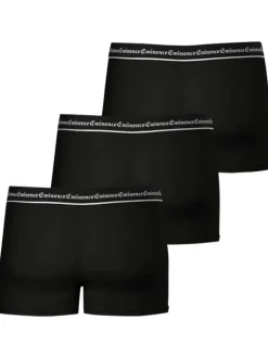 Lot de 3 boxers classiques en coton noirs unis à taille élastiquée