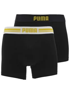 Lot de 2 Boxers classiques en coton noir uni à taille élastiquée
