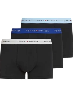 Lot de 3 Boxers classiques en coton régénératif noirs unis et taille élastiquée