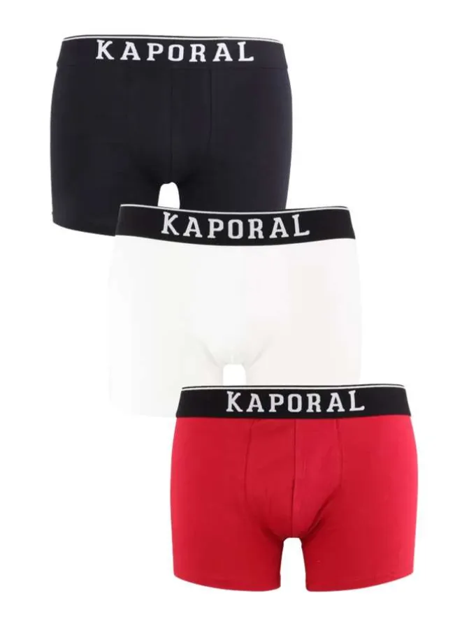 Lot de 3 boxers classiques en coton tricolore avec le nom de la marque