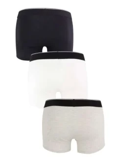 Lot de 3 boxers classiques en coton tricolore à ceinture élastiquée