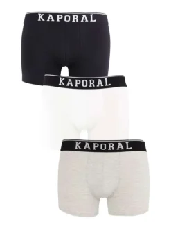 Lot de 3 boxers classiques en coton tricolore à ceinture élastiquée