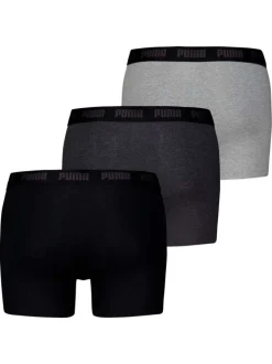 Lot de 3 boxers classiques en coton tricolores chinés avec le nom de la marque