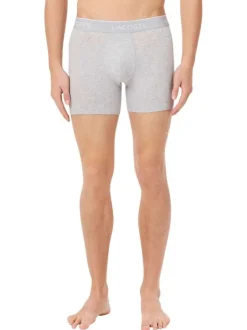 Lot de 3 boxers classiques en coton tricolores chinés avec le nom de la marque