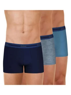 Lot de 3 boxers classiques en coton tricolores à taille élastiquée