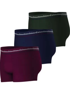 Lot de 3 boxers classiques en coton tricolores unis avec le nom de la marque