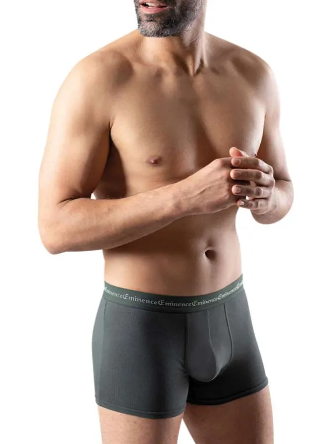 Lot de 3 boxers classiques en coton tricolores unis avec le nom de la marque