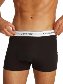 Lot de 3 boxers classiques en coton tricolore unis avec une ceinture élastiquée
