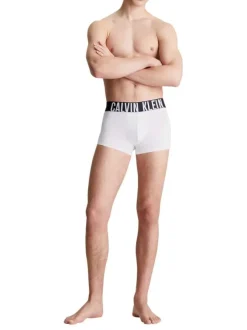 Lot de 3 boxers classiques en coton tricolore unis avec une ceinture noire large