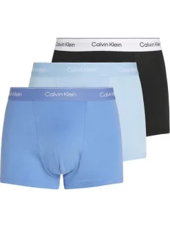 Lot de 3 boxers classiques en coton tricolore unis à ceinture élastiquée