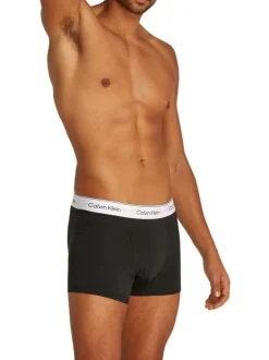 Lot de 3 boxers classiques en coton tricolore unis à ceinture élastiquée