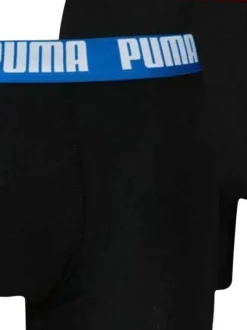Lot de 2 Boxers classiques en coton unis noirs avec nom de la marque