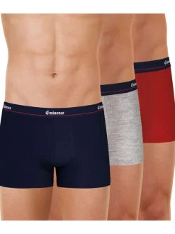Lot de 3 Boxers classiques multicolores unis avec une coupe fermée