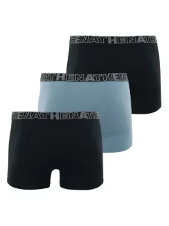 Lot de 3 boxers classiques noirs et gris en coton stretch à ceintures élastiquées