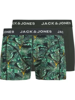 Lot de 2 boxers classiques noirs et verts avec un imprimé floral