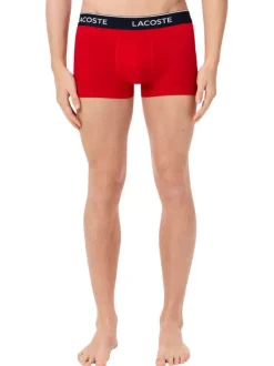 Lot de 3 boxers classiques tricolore en coton unis à coupe fermée