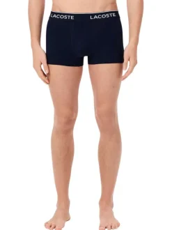 Lot de 3 boxers classiques tricolore en coton unis à coupe fermée
