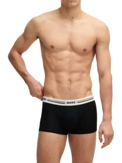 Lot de 3 boxers classiques tricolores unis à ceintures blanches