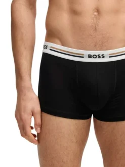 Lot de 3 boxers classiques tricolores unis à ceintures blanches