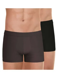 Lot de 2 boxers classiques unis en coton avec une coupe fermée